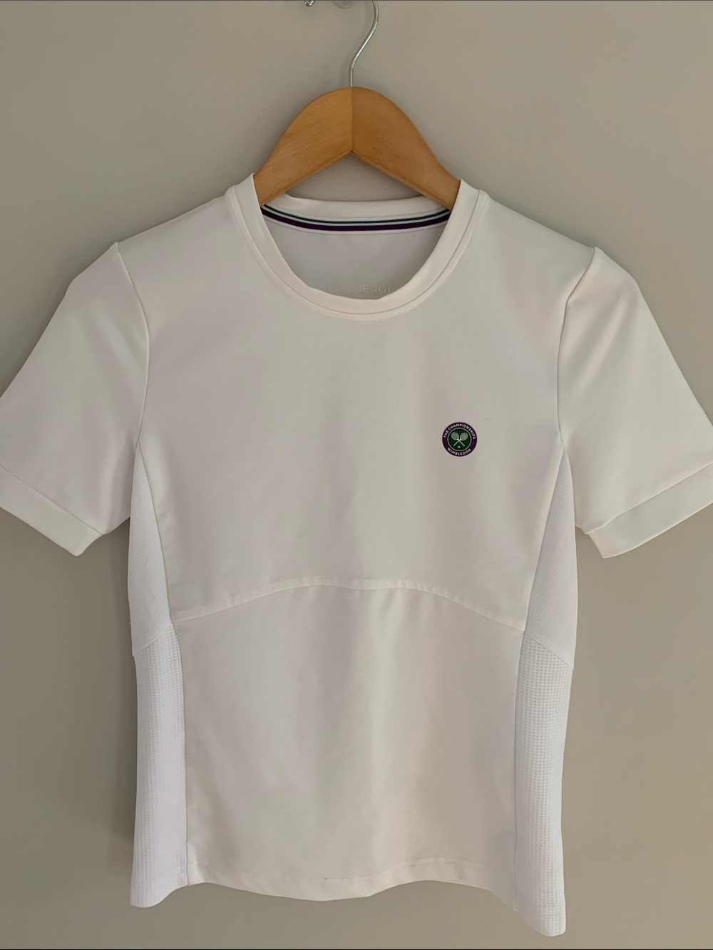 Wimbledon Women’s Core Performance Tee White XS Tennis Sporty Athletic Preppy